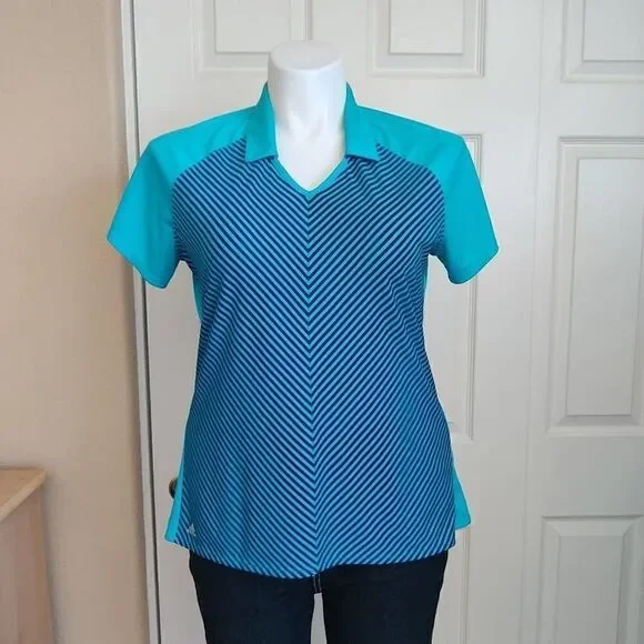 Adidas Climachill striped golf shirt sz XL - Picture 2 of 12